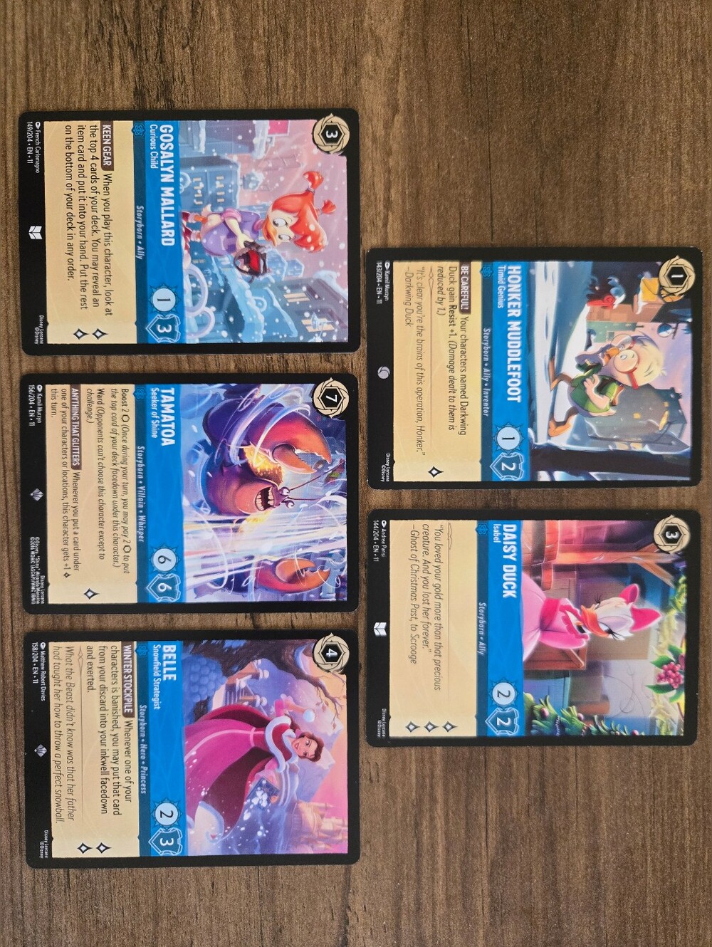 Disney Lorcana Winterspell Chapter 11 Trading Card Game Sapphire Bundle -5 Cards
